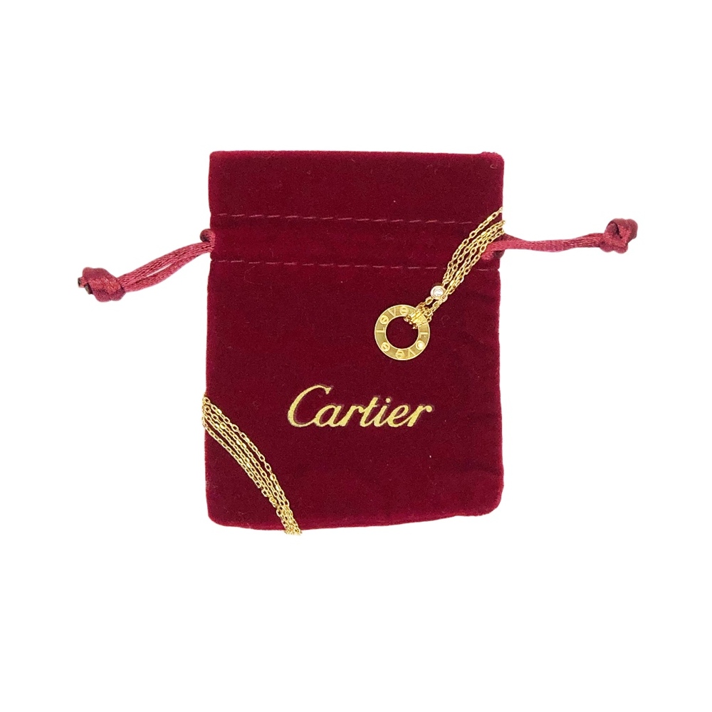 CARTIER SMALL VELVET JEWELRY POUCH BAG MAROON SMALL - L: 3" X H: 4"